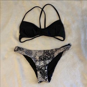 Black cross back bikini top only